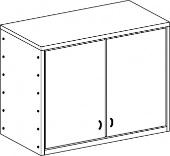 Skříňka bez soklu dvoudveřová s policemi - M22.147